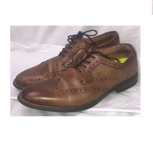 Florsheim Imperial 90010 Men\'s 9D Brown Longwing Brogue Dress Shoes USA Made VTG Vintage FLORSHEIM Royal Imperial Brown Scotch Grain Long  main image 4